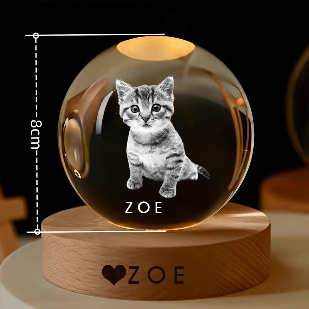 Esfera Vínculo Infinito en Cristal 3D con Grabado Láser